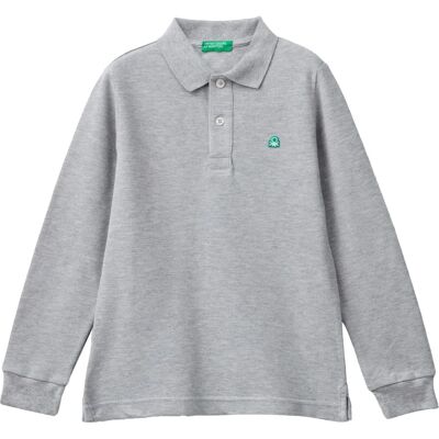 Benetton 3XL Bio-Baumwolle Langarm Polo - Poloshirt Benetton 3XL Bio-Baumwolle Langarm Polo - Poloshirt