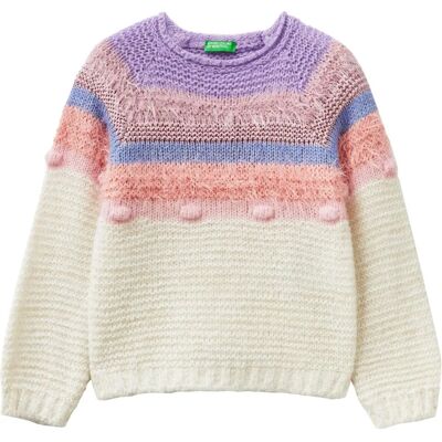 Benetton Modèle Pull à Rayures - Enfants Benetton Modèle Pull à Rayures - Enfants