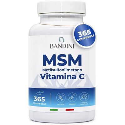 Bandini - MSM 2000 mg - 365 comprimés - Vitamine C - Complément alimentaire - Publicité Bandini - MSM 2000 mg - 365 comprimés - Vitamine C - Complément alimentaire - Publicité
