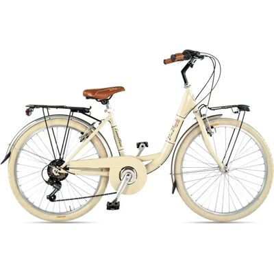 Vélo Urbain Canellini VIA VENETO - Cadre en aluminium CR-MO, roues 24'', 6 vitesses, LED Vélo Urbain Canellini VIA VENETO - Cadre en aluminium CR-MO, roues 24'', 6 vitesses, LED