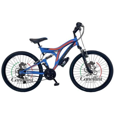 BICICLETTE CANELLINI Colorado 26 Bleu/Orange Vélo enfant suspension - Publicité BICICLETTE CANELLINI Colorado 26 Bleu/Orange Vélo enfant suspension - Publicité