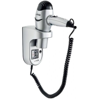 Inda - Secador de pelo con termostato de seguridad y toma para afeitadora - plata/negro - Haarföhn Inda - Secador de pelo con termostato de seguridad y toma para afeitadora - plata/negro - Haarföhn