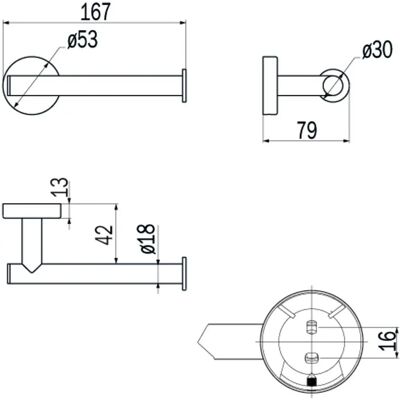 Inda - A6025AAL - Bianco - 8x17x5 cm - Porta rotolo carta igienica Inda - A6025AAL - Bianco - 8x17x5 cm - Porta rotolo carta igienica