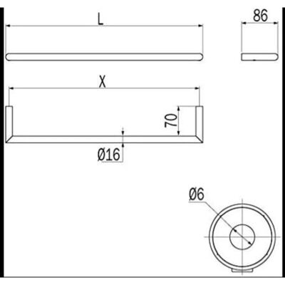 Inda - Gealuna - 46,6 cm - Chromstahl - Towel Bar Inda - Gealuna - 46,6 cm - Chromstahl - Towel Bar