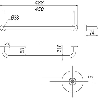 Inda - Hotellerie - Gebürsteter Nickel - 45 cm - Handtuchhalter Inda - Hotellerie - Gebürsteter Nickel - 45 cm - Handtuchhalter