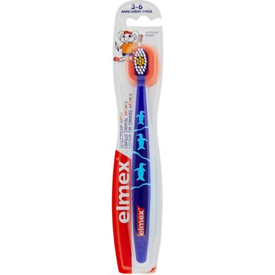 Brosse à dents pour enfants Elmex - Doux, Manche ergonomique, Petite tête Brosse à dents pour enfants Elmex - Doux, Manche ergonomique, Petite tête