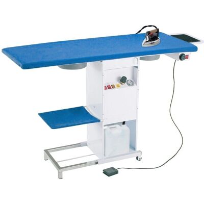 EOLO TS02 RA - Table à repasser professionnelle rectangulaire - avec 2 moteurs aspirants et chaudière à recharge continue - Publicité EOLO TS02 RA - Table à repasser professionnelle rectangulaire - avec 2 moteurs aspirants et chaudière à recharge continue - Publicité