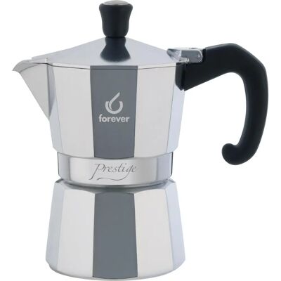 Forever Miss Moka Prestige Kaffeemaschine - Aluminium, 3 Tassen, Modernes Design Forever Miss Moka Prestige Kaffeemaschine - Aluminium, 3 Tassen, Modernes Design