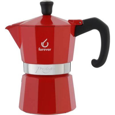 Forever Miss Moka La Rossa Kaffeemaschine - 3 Tassen - Automatisches Abschalten Forever Miss Moka La Rossa Kaffeemaschine - 3 Tassen - Automatisches Abschalten
