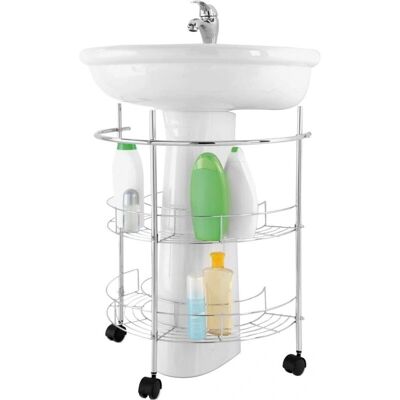 FERIDRAS 151015-B Carrello bagno cromato con 2 ripiani - Organizzazione bagno FERIDRAS 151015-B Carrello bagno cromato con 2 ripiani - Organizzazione bagno