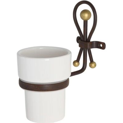 Salone SRL - Keramik & Schmiedeeisen Zahnbürstenhalter - Vintage Stil Salone SRL - Keramik & Schmiedeeisen Zahnbürstenhalter - Vintage Stil