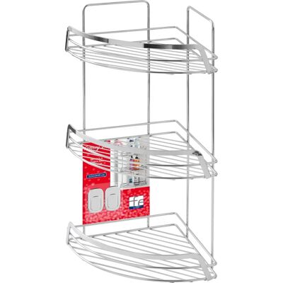 Estante de ducha de rincón 3 estantes Francy - Acero cromado - Estantería de baño Estante de ducha de rincón 3 estantes Francy - Acero cromado - Estantería de baño