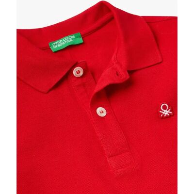 Benetton Μοντέλο 2XL Βιολογικό Βαμβάκι Κόκκινο Πόλο - Παιδιά Benetton Μοντέλο 2XL Βιολογικό Βαμβάκι Κόκκινο Πόλο - Παιδιά