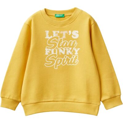 Benetton Modèle Sweatshirt à Col Rond Jaune - Sweatshirt Benetton Modèle Sweatshirt à Col Rond Jaune - Sweatshirt