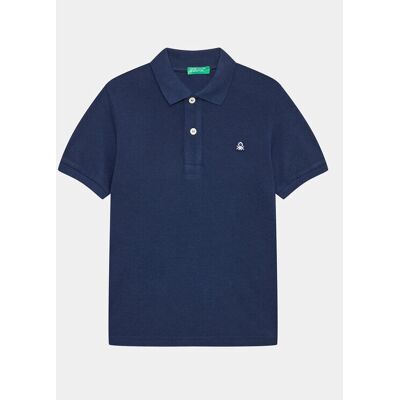 Benetton 2XL Piquê de algodão orgânico azul escuro - Polo Benetton 2XL Piquê de algodão orgânico azul escuro - Polo