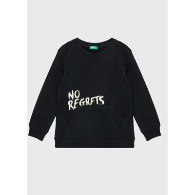 Benetton Model - Bluza z kapturem - Okrągły dekolt - Czarny - Dzieci Benetton Model - Bluza z kapturem - Okrągły dekolt - Czarny - Dzieci