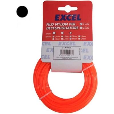 Filo nylon tondo Excel - 4mm x 15m - Filo per decespugliatori Filo nylon tondo Excel - 4mm x 15m - Filo per decespugliatori