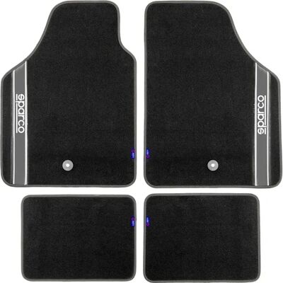 Set de Tapis de Sol Sparco - Gris Argenté - Tapis Auto - Publicité Set de Tapis de Sol Sparco - Gris Argenté - Tapis Auto - Publicité