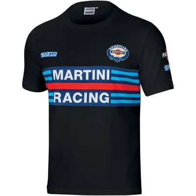 T-shirt unisexe à manches courtes Sparco Martini Racing noir T-shirt unisexe à manches courtes Sparco Martini Racing noir