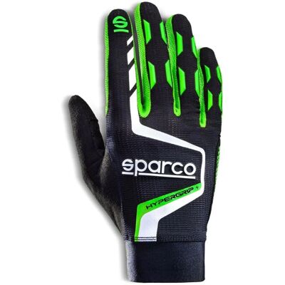 Sparco HYPERGRIP+ 9 Fekete/Zöld - Kesztyűk Sparco HYPERGRIP+ 9 Fekete/Zöld - Kesztyűk