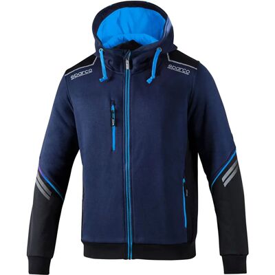 Sparco Navy Blue Hoodie - Reflecterend, Volledige Rits, Heren Sparco Navy Blue Hoodie - Reflecterend, Volledige Rits, Heren