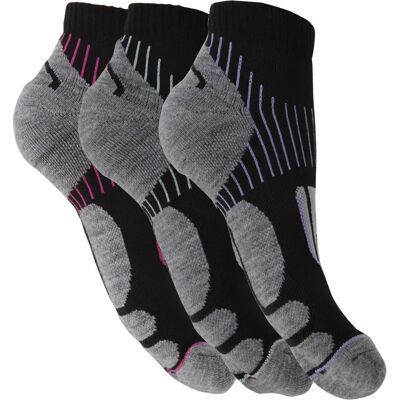 Sock Snob Womens Anti Sweat Black 3 Pairs Sports Socks - UK 4-6.5 Sock Snob Womens Anti Sweat Black 3 Pairs Sports Socks - UK 4-6.5