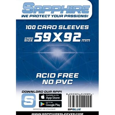 Sapphire Protège-cartes - 59x92mm - Bleu - Protège-cartes Sapphire Protège-cartes - 59x92mm - Bleu - Protège-cartes
