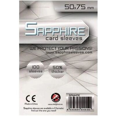 Protections de cartes Sapphire blanches - 50x75mm Pack 100 Protections de cartes Sapphire blanches - 50x75mm Pack 100