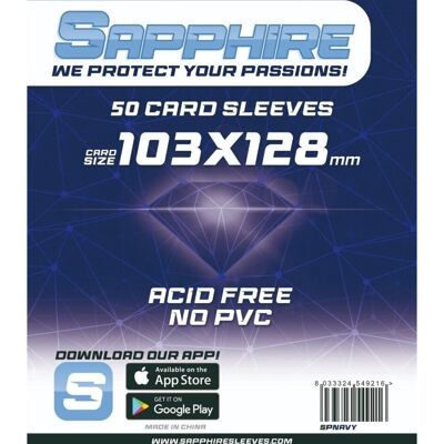 Sapphire Card Sleeves - 103x128mm - Navy - Card Sleeves Sapphire Card Sleeves - 103x128mm - Navy - Card Sleeves
