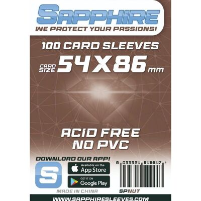 Sapphire kortomslag - 54x86mm - 100 st Sapphire kortomslag - 54x86mm - 100 st