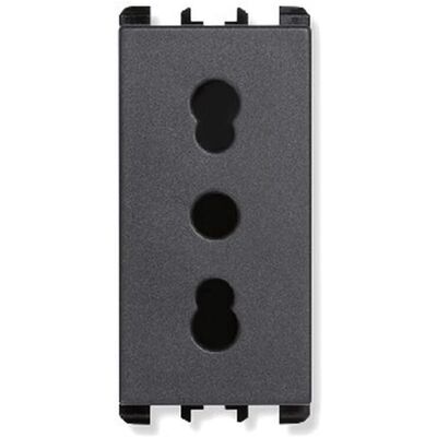 Urmet - Presa Bipasso 2P+T 16A-250V - Antracite - 1 modulo - Electrical outlet Urmet - Presa Bipasso 2P+T 16A-250V - Antracite - 1 modulo - Electrical outlet