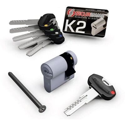 Cilindro Profilo Europeo Securemme - 3 Chiavi - Cromo Satinato - 40mm Cilindro Profilo Europeo Securemme - 3 Chiavi - Cromo Satinato - 40mm