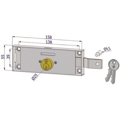 Serratura laterale Securemme - Modello 2275 - Finitura zincata durevole Serratura laterale Securemme - Modello 2275 - Finitura zincata durevole