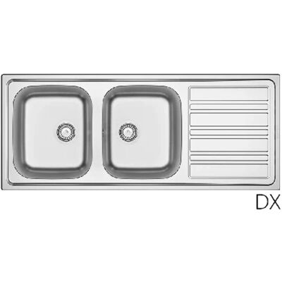 Iperbriko LS06 Fregadero encastrable de acero inoxidable - Gocciolatoio derecho 120x50 cm Iperbriko LS06 Fregadero encastrable de acero inoxidable - Gocciolatoio derecho 120x50 cm