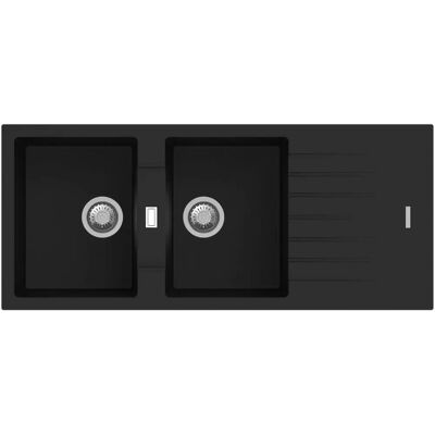 Apell Modelo 116cm - Fregadero de Cocina con Doble Cuenca - Negro Apell Modelo 116cm - Fregadero de Cocina con Doble Cuenca - Negro