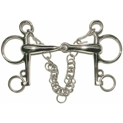 TATTINI Pferde Pelham kurze Zügel Edelstahl Kette Haken - Maulstück TATTINI Pferde Pelham kurze Zügel Edelstahl Kette Haken - Maulstück