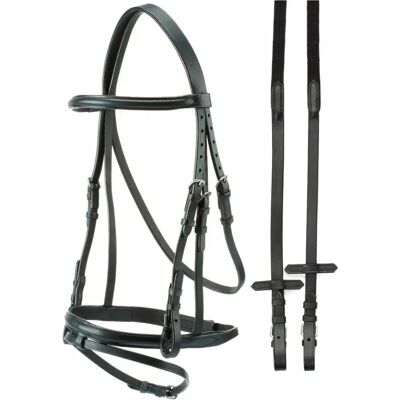 Tattini Bride en Cuir Noir pour Cheval - Horse Bridle - Publicité Tattini Bride en Cuir Noir pour Cheval - Horse Bridle - Publicité