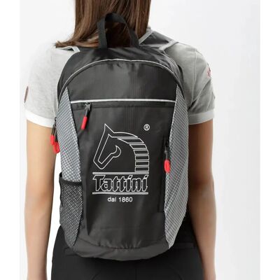 TATTINI - Faltbarer Reitrucksack mit reflektierenden Profilen - Schwarz & Grau TATTINI - Faltbarer Reitrucksack mit reflektierenden Profilen - Schwarz & Grau