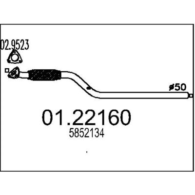 MTS 01.22160 - Tubo de escape - Frontal para silenciador central MTS 01.22160 - Tubo de escape - Frontal para silenciador central