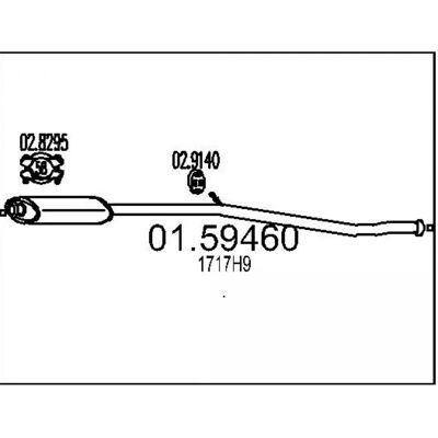 MTS 01.59460 - Silencioso intermediário para Peugeot 206 MTS 01.59460 - Silencioso intermediário para Peugeot 206