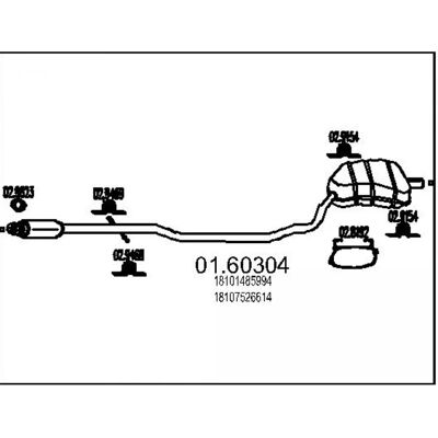 MTS 01.60304 Silenciador trasero - Escape para MINI 2275 MTS 01.60304 Silenciador trasero - Escape para MINI 2275