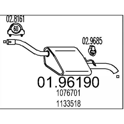 MTS - 01.96190 - 1030 - Ford Focus Mk1 Break - Heckschalldämpfer MTS - 01.96190 - 1030 - Ford Focus Mk1 Break - Heckschalldämpfer