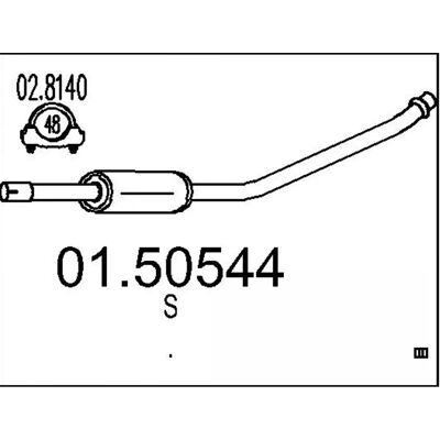 MTS 01.50544 - Silencioso Intermediário para Toyota Starlet V MTS 01.50544 - Silencioso Intermediário para Toyota Starlet V