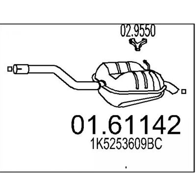 MTS - 01.61142 - Rear silencer - 1000 - Exhaust muffler MTS - 01.61142 - Rear silencer - 1000 - Exhaust muffler
