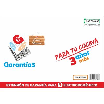 Garantía3 G3CNPDES3500 - Extensão de garantia de 3 anos Garantía3 G3CNPDES3500 - Extensão de garantia de 3 anos