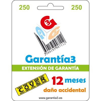 Garantía3 G3CES250 Extensión de garantía - Garantía/Soporte Garantía3 G3CES250 Extensión de garantía - Garantía/Soporte