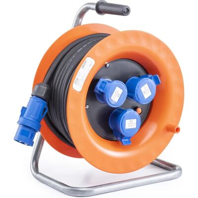 Bobine de câble industriel Rosi - 30m, 3x2.5mm², IP44, 16A, disjoncteur Bobine de câble industriel Rosi - 30m, 3x2.5mm², IP44, 16A, disjoncteur