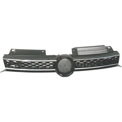 Volkswagen Golf 6 Grille Supérieure Noire et Chrome Volkswagen Golf 6 Grille Supérieure Noire et Chrome