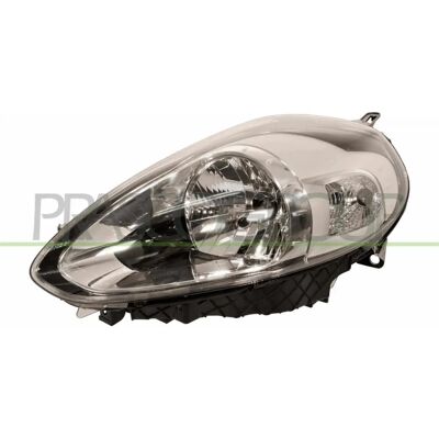 PRASCO Far stânga pentru Fiat Punto Evo - H4 cromat PRASCO Far stânga pentru Fiat Punto Evo - H4 cromat