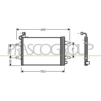 PRASCO SK320C001 Car Air Conditioning Condenser - Aluminium PRASCO SK320C001 Car Air Conditioning Condenser - Aluminium